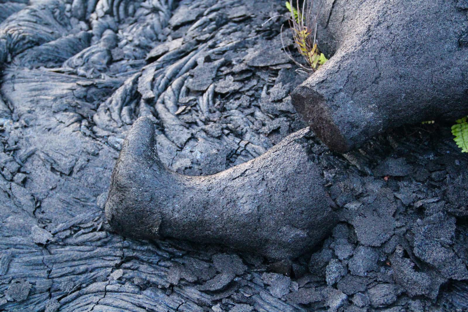 Dried lava looking like a boot