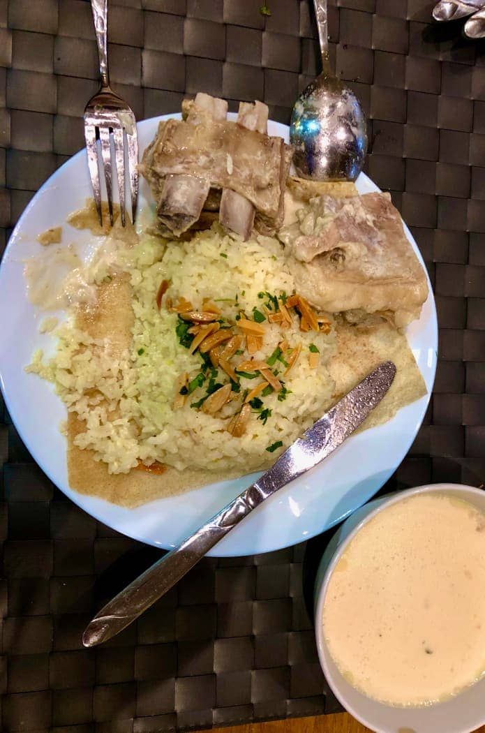 Enjoying local cuisine in Jordan