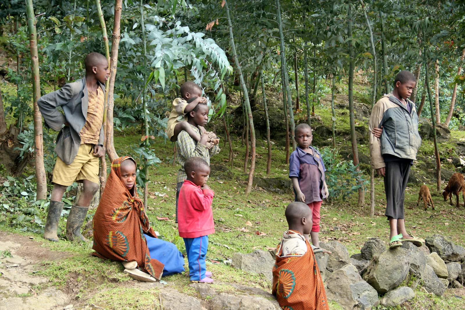 Group of African children standing together