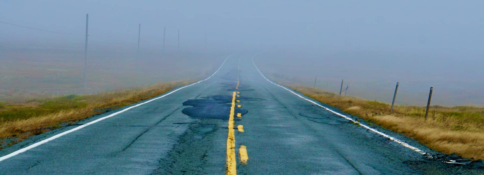 Fog covered highway