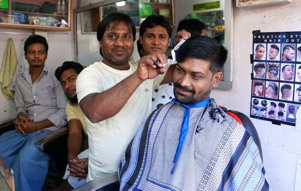 Man receiving a haircut