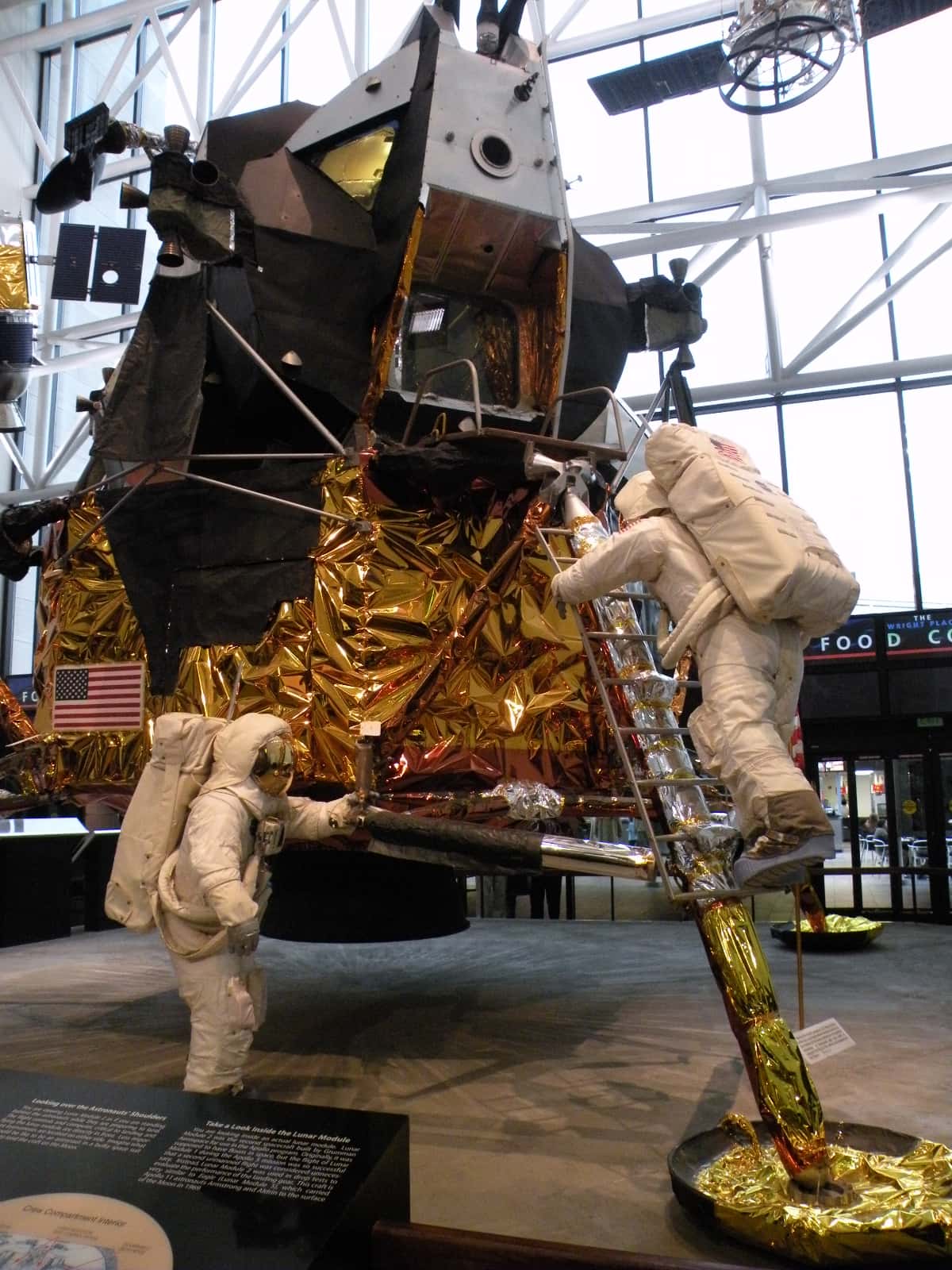 Replica of space equipment with two astronauts