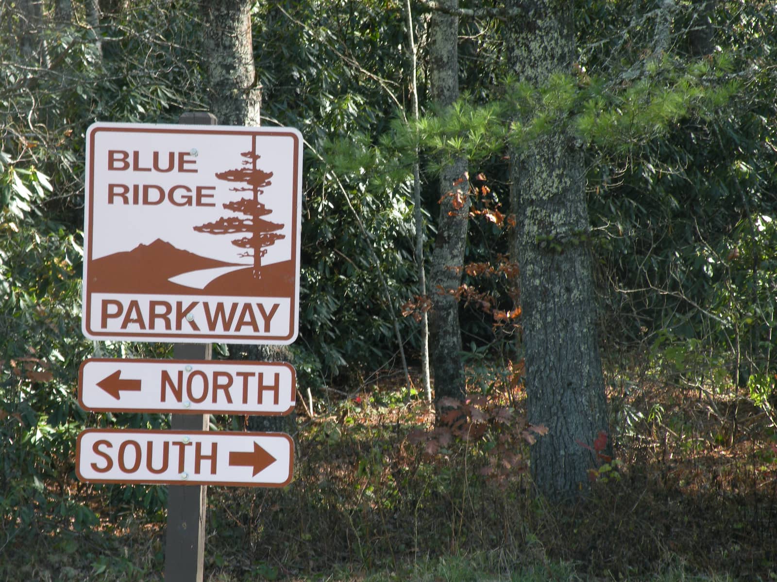 Road sign for Blue Ridge Parkway