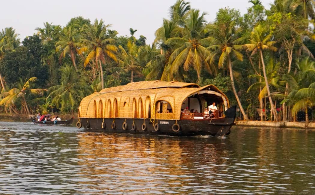 Thatched roof river boat